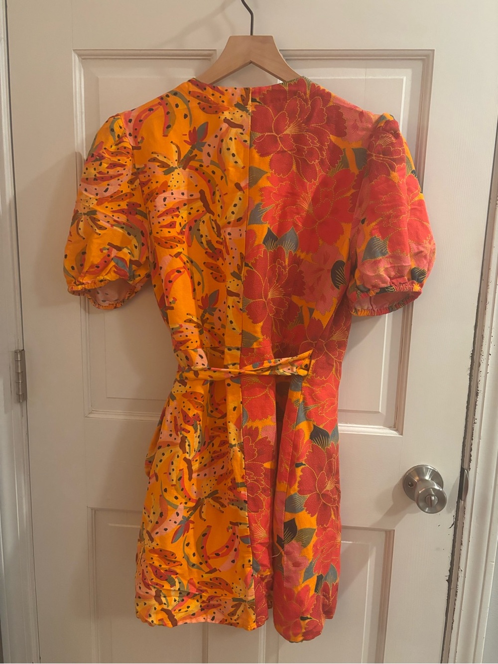Farm for Anthropologie Orange & Pink Floral Dress - Picture 4 of 4